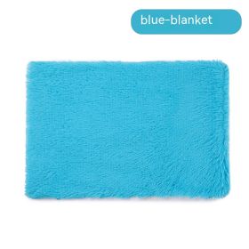 Pet Blanket Dog Bed Cat Winter Thermal Blanket (Option: Blue Blanket-S)