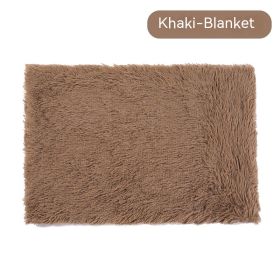 Pet Blanket Dog Bed Cat Winter Thermal Blanket (Option: Khaki Blanket-S)