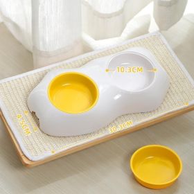 Egg-shaped Pet Bowl Drinking Water Single Bowl Double Bowl Dog Bowls Cute Pet Feeding Bowl Egg Yolk Shaped Food And Water Elevated Bowl Feeder (type: Double Bowl)