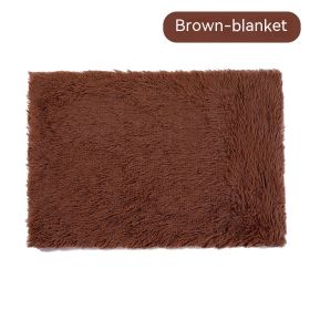 Pet Blanket Dog Bed Cat Winter Thermal Blanket (Option: Brown Blanket-M)