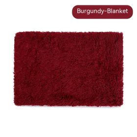 Pet Blanket Dog Bed Cat Winter Thermal Blanket (Option: Wine Red Blanket-XXXL)